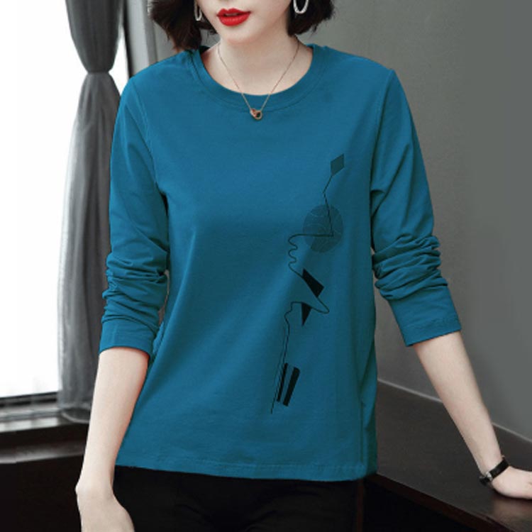 シニア レディース おしゃれ トップス ゆったり 春 長袖 レディース 長袖 中年 Tシャツ トップス 大きいサイズ クルーネック 上品 冬 tシャツ リボン柄 カットソー シンプル カジュアル レイヤード 母の日 adventure-10005063 アドベンチャーオンラインショップ サンプル画像3
