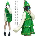 クリスマス コスプレ 子供 大人 面白い レディース クリスマスツリー 仮装 衣装 服 ワンピース+帽子 2点セット コスチューム 子供服 おもしろ 男の子 女...