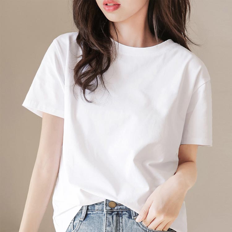 薄手 春 レディース 230g ラウンドネック Tシャツ 夏 綿 半袖 Tシャツ 白tシャツ クルーネックTシャツ 半袖 ゆったり 黒tシャツ シンプル ティーシャツ インナー トップス カットソー かわいい 大人 学生
