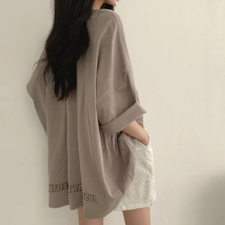 レディース 半袖 ロング丈 夏 Tシャツワンピース 韓国風 Tシャツ tシャツ 無地 Tシャツ ゆったり カットソー トップス 大きいサイズ かわいい ビッグサイズ カジュアル マタニティーウェア 部屋着 夏服