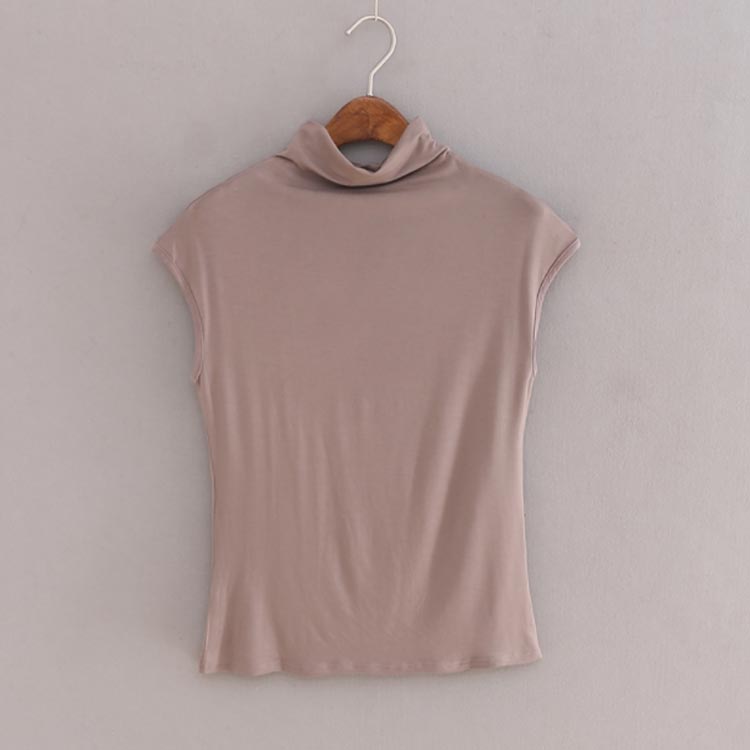 レディース タートルネック カットソー 無地 半袖トップス ノースリーブ Tシャツ 衣装 伸縮性 ハイネック ダンス 薄手 ストレッチ お洒落 ダンストップ 練習着 社交ダンス 重ね着 レイヤード タンクトップ