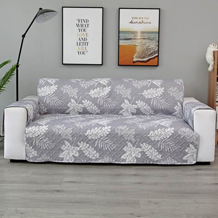 1人掛け 肘掛け 3人掛け ソファーカバー 2人掛け マルチカバー 北欧 ソファーシート キズ防止 シンプル 長方形 厚手 おしゃれ 葉柄 おしゃれ コーナーソファカバー 爪とぎ防止 耐久性 汚れ防止 滑り止め リビング ソファーシート オールシーズン利用 [2]
