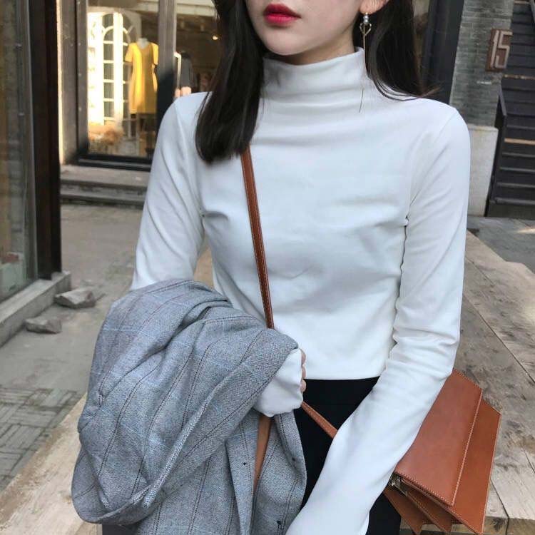 薄手 カットソー オフィス 無地 Tシャツ Tシャツ レディース 冬 タイト レイヤード 春 トップス ハイネック タートルネック インナーシャツ カジュアル きれいめ お洒落 通勤 秋 レイヤード風 20代 30代 40代 お洒落