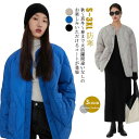 秋〜真冬〜春まで大活躍間違いなしのお楽しみいただけるコートが登場モコモコしすぎない程よい中綿で、軽い着心地のジャケットです大きめビッグシルエットなので、ボリューム袖とも合わせやすいサイズ感ブルゾンとして とシーンや気温に合わせてお楽しみ頂ける優秀アイテム。 オーバーサイズのシルエットで、あったかく、可愛い必ず持っておきたい1枚です！ サイズS M L XL 2XL 3XLサイズについての説明S 肩幅50バスト124袖丈55着丈78おすすめ体重40-50kg M 肩幅52バスト128袖丈56着丈80おすすめ体重50-55kg L 肩幅53バスト132袖丈57着丈82おすすめ体重55-60kg XL 肩幅54バスト136袖丈58着丈84おすすめ体重60-65kg 2XL肩幅55バスト140袖丈59着丈86おすすめ体重65-70kg 3XL肩幅56バスト144袖丈60着丈88おすすめ体重70-78kg ※サイズは平置き実寸になります。 サイズ表の実寸法は商品によって1-3cm程度の誤差がある場合がございます 素材ポリエステル色ブラック ベージュ ブルー備考 ●サイズ詳細等の測り方はスタッフ間で統一、徹底はしておりますが、実寸は商品によって若干の誤差(1cm〜3cm )がある場合がございますので、予めご了承ください。 ●商品の色は、撮影時の光や、お客様のモニターの色具合などにより、実際の商品と異なる場合がございます。あらかじめ、ご了承ください。●製品によっては、生地の特性上、洗濯時に縮む場合がございますので洗濯時はご注意下さいませ。▼色味の強い製品によっては他の衣類などに色移りする場合もございますので、速やかに（脱水、乾燥等）するようにお願いいたします。 ▼生地によっては摩擦や汗、雨などで濡れた時は、他の製品に移染する恐れがございますので、着用の際はご注意下さい。▼生地の特性上、やや匂いが強く感じられるものもございます。数日のご使用や陰干しなどで気になる匂いはほとんど感じられなくなります。