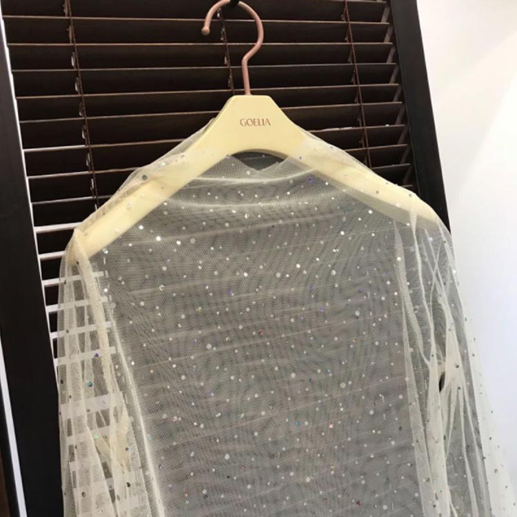 2点セット スパンコールシアートップス レディース 長袖 シースルー Tシャツ 透け プルオーバー インナー レイヤード風 トップス 春夏 重ね着 おしゃれ キラキラ ベージュ ブラック ピンク