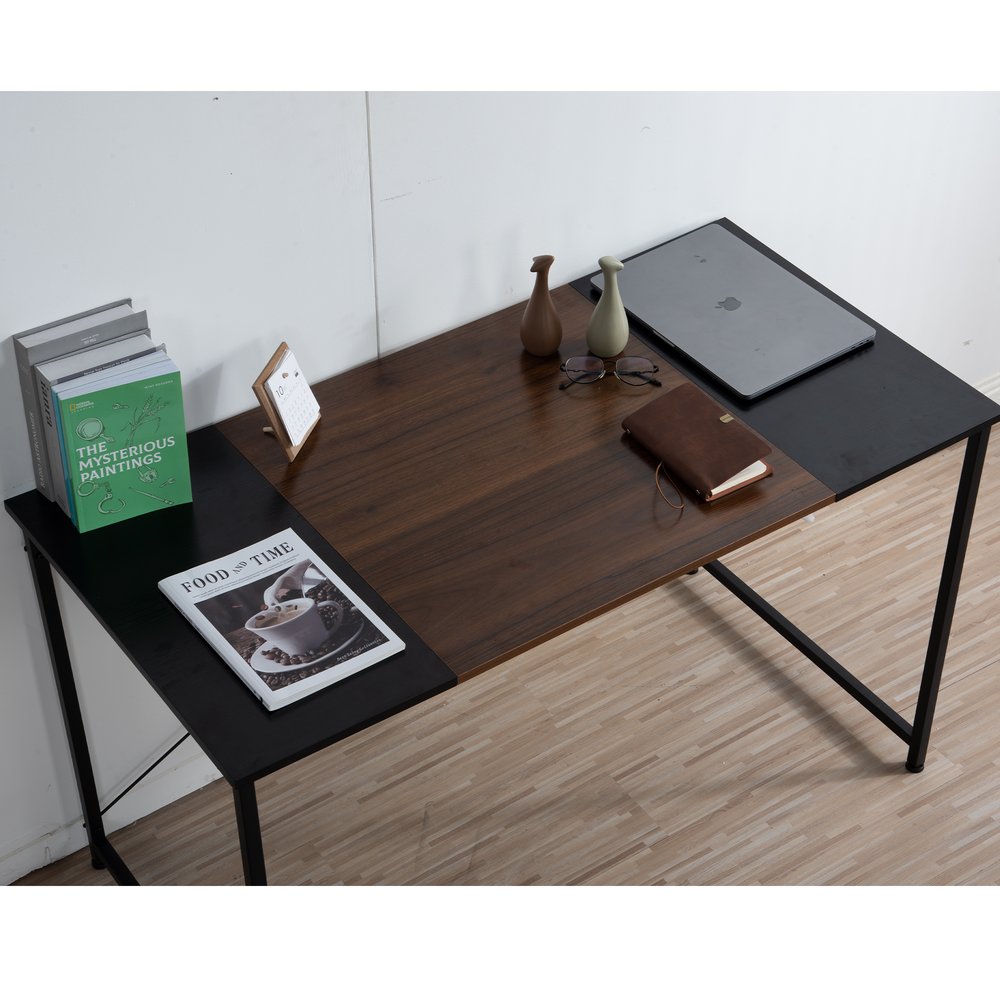 【オフィスチェア+パソコンデスク セット】【ブラック+ラスティック】パソコンデスク シンプル 極簡易デスク ワークデスク 木製 机