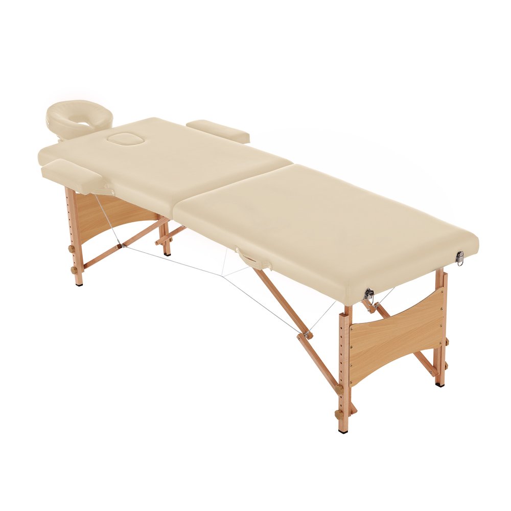 【 プラスサイズ】【アイボリー】 マッサージベッド 折りたたみ コンパクト 超軽量 エステベッド 7カラ..