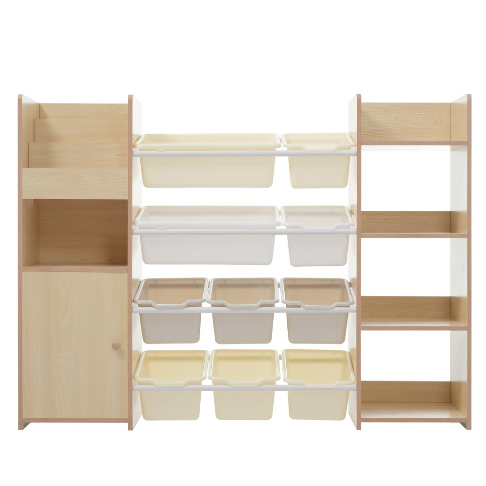 おもちゃ収納 ラック おもちゃ箱 絵本棚 収納ラック 大容量 ワイドタイプ 組立カンタン おしゃれ 子ども ボックス 引き出し 玩具箱 ナチュラル キッズ 収納ボックス