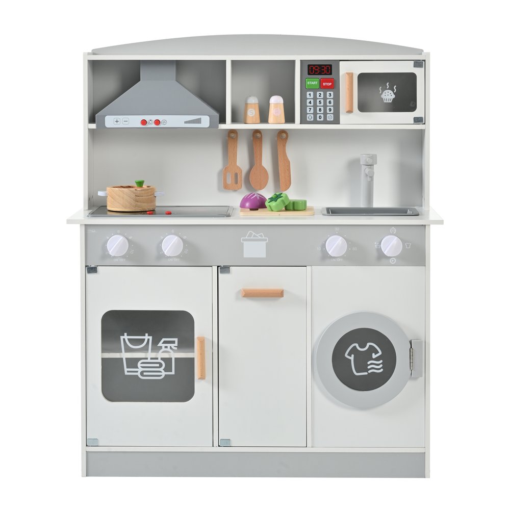 おままごと キッチン 木製 台所 ライト付き 調理器具付き 調味料 食材 野菜 知育玩具 コンロ 電子レンジ 家事 おもちゃ キッズ ベビー 誕生日 プレゼント...