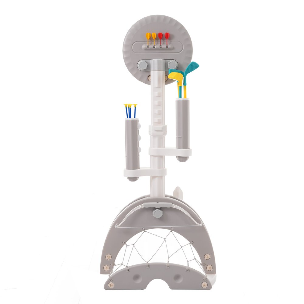 アーチェリー ダーツ バスケット サッカー ゴルフ 6in1多機能遊具 輪投げ 弓矢 組立簡単 室内遊具 おもちゃ 高さ調節可能124~160 キッズ 男の子 ...