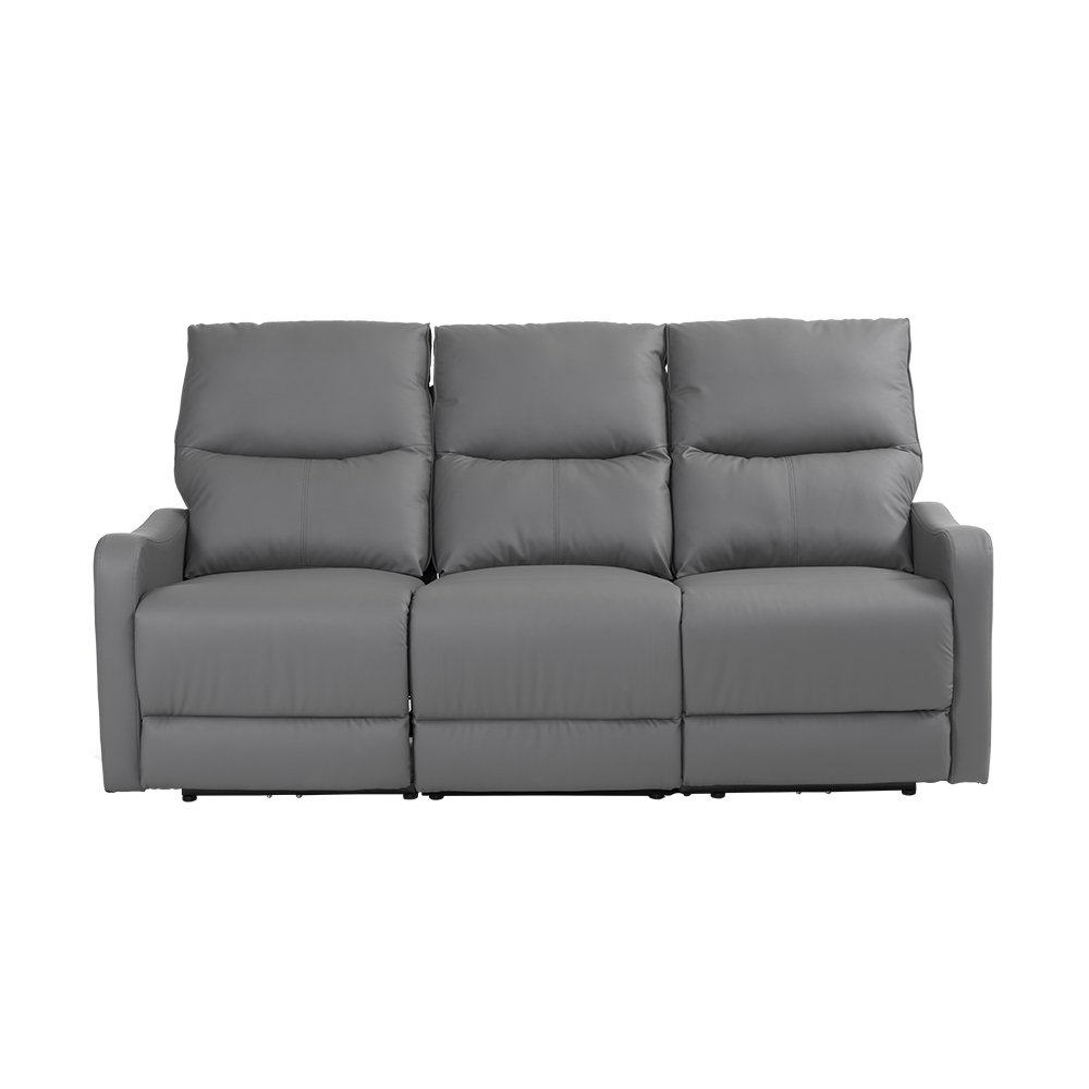 リクライニングチェア リクライニングソファ 3人掛け 電動 リクライニング オットマン一体型 パーソナルチェアー 電動ソファ 耐圧分散 一人暮らし 三人掛け【グレー】