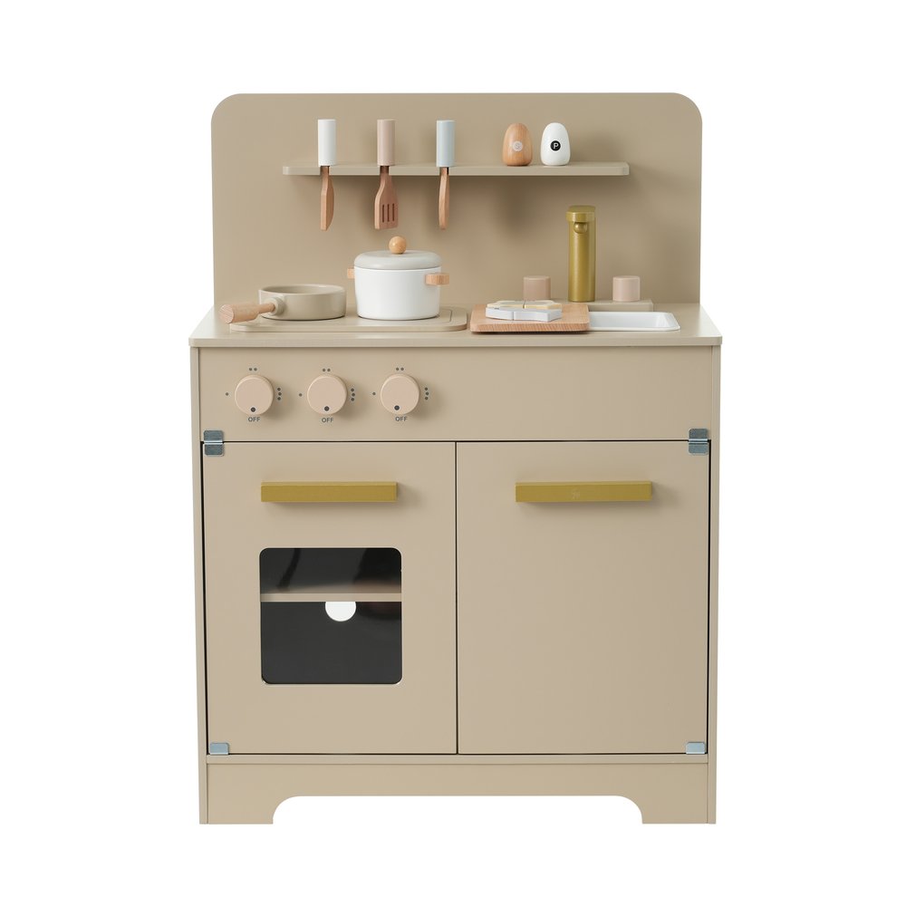 おままごと キッチン 木製 調理器具付き ままごとセット 誕生日 台所 知育玩具 子供用 子供 収納 まねっこ コンロミニキッチン ベビー 【グレーピンク】