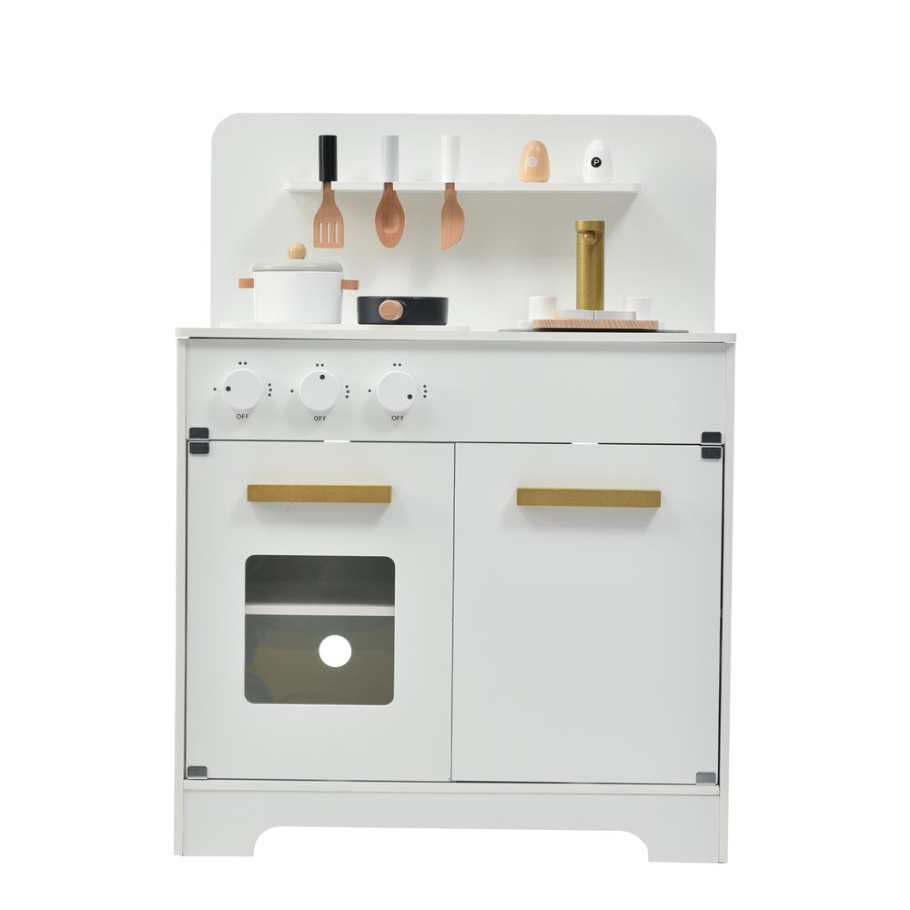 おままごと キッチン 木製 調理器具付き ままごとセット 誕生日 台所 知育玩具 子供用 子供 収納 まねっこ コンロミニキッチン ベビー プレゼント【ホワイト...