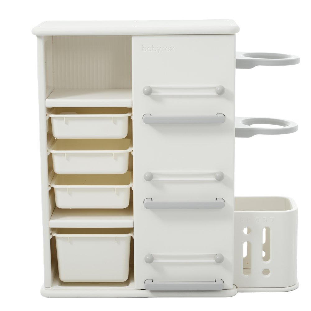 本棚 引き戸 おもちゃ箱 絵本棚 収納棚 おもち収納 HDPE素材 ロッカー ボール収納 服収納 多機能 タン..