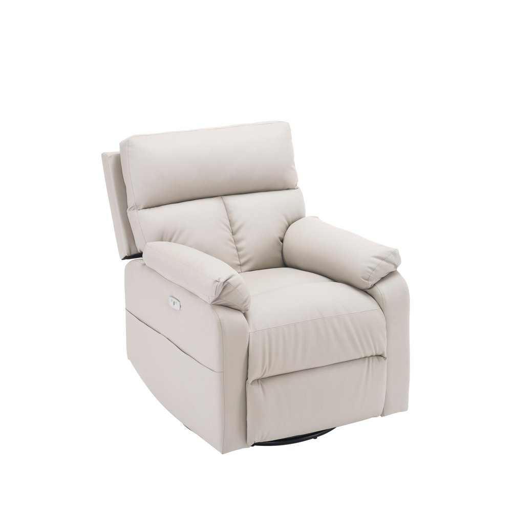 リクライニングチェア 回転式 リクライニングソファ 1人掛け 電動 リクライニング ファブリック オットマン一体型 パーソナルチェアー 一人暮らし アッシュグレー