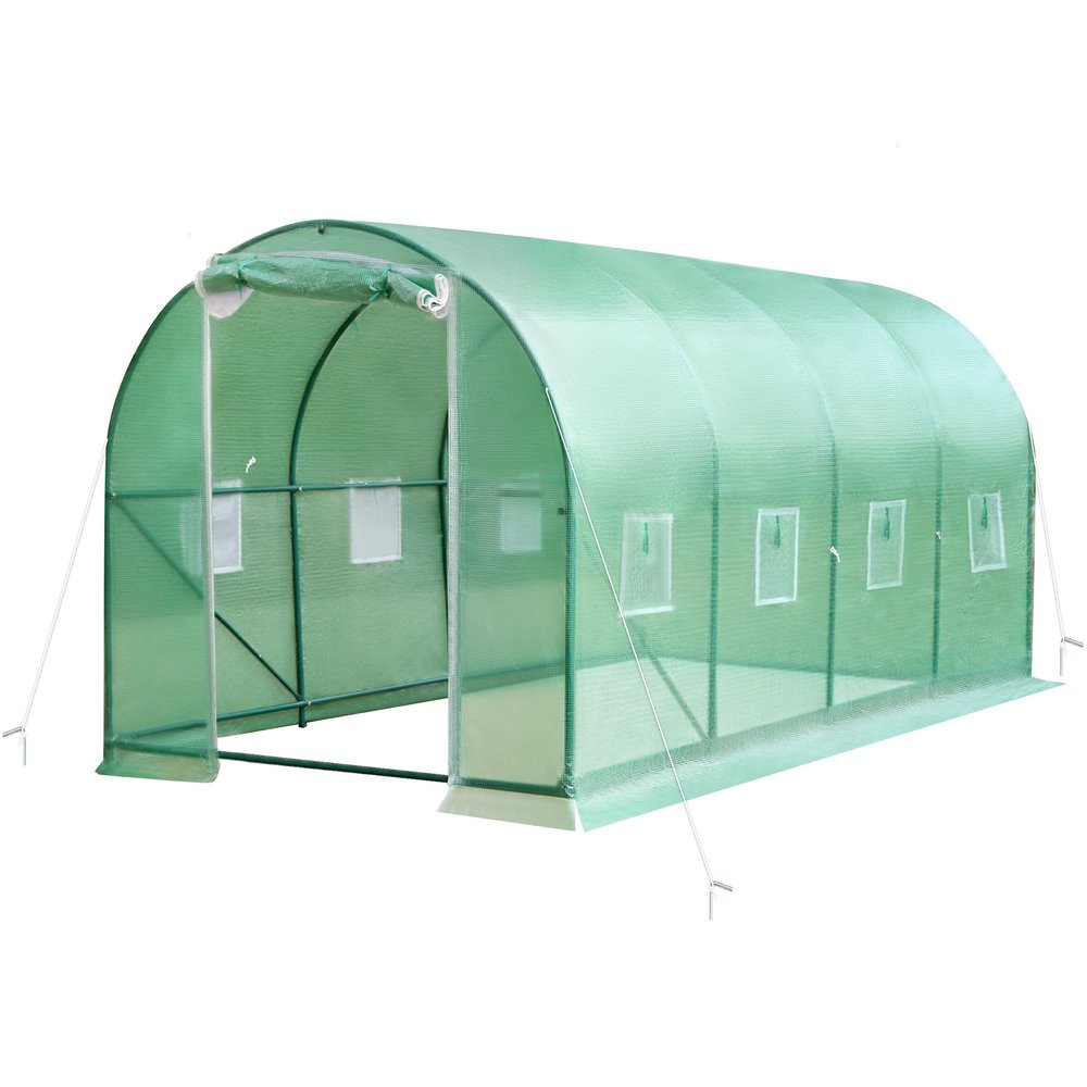 ビニール温室 大型 カバー付き 236*486*180cm 温室 ベランダ 家庭用 ビニールハウス 家庭菜園 ガーデン..