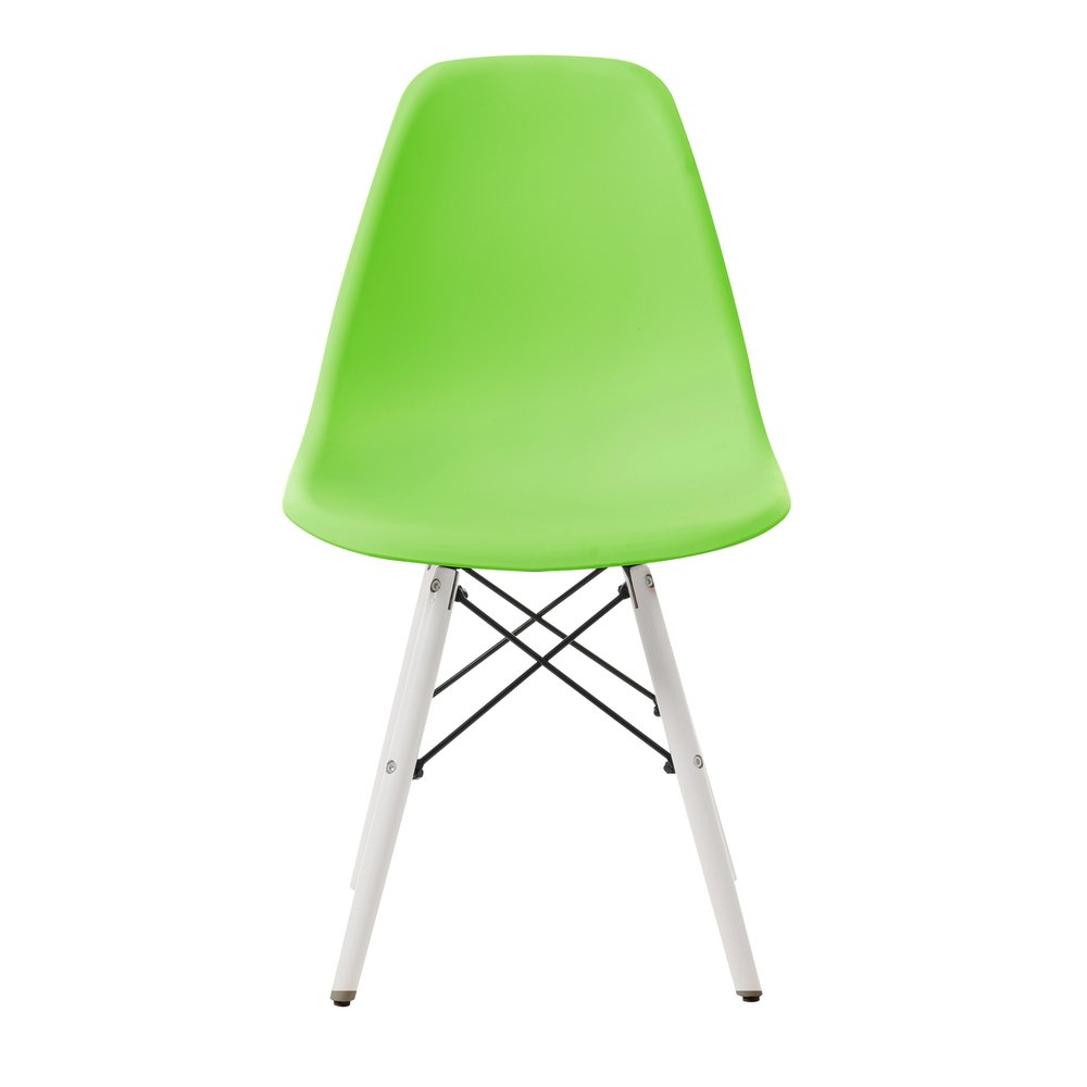【2脚】【グリーン座面＆ホワイト脚】イームズチェア リプロダクト ダイニングチェア ダイニングチェアー イームズチェア DSW eames イームズ チェアー DSW 木脚 椅子