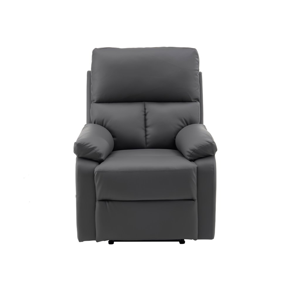 リクライニングソファー 165° 調整 リクライニングソファ レバー オットマン一体型 1人掛け フットレスト付き リクライニングチェア 【ダークグレー】