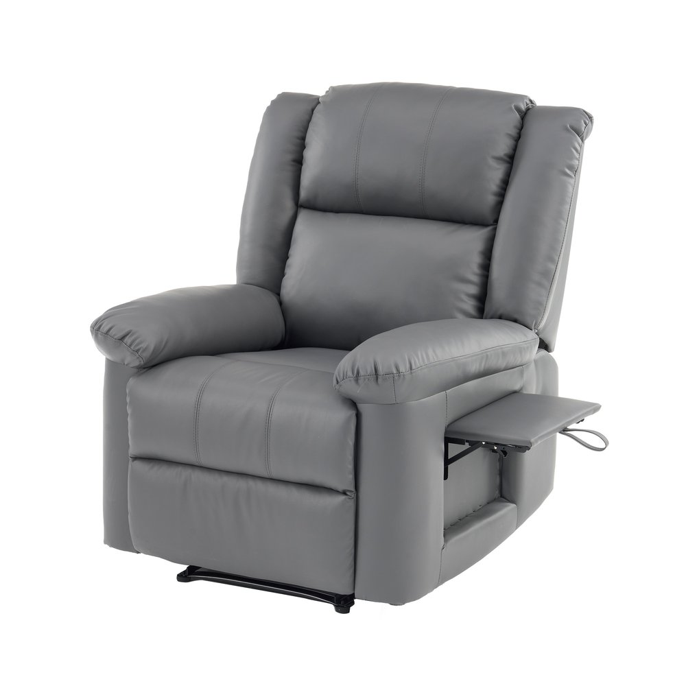 リクライニングチェア テーブル付き リクライニングソファ 1人掛け 電動 リクライニング ファブリック オットマン一体型 一人暮らし 【ダークグレー】