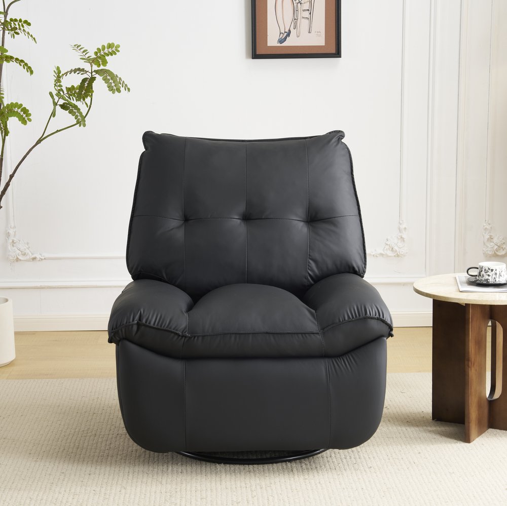 リクライニングソファー 肘掛けなし USB+Type-C充電口付き 147° 調整可能 270° 回転 ゆったり 揺ら揺ら 電動リクライニングソファ リクライニングチェア 【ブラック】