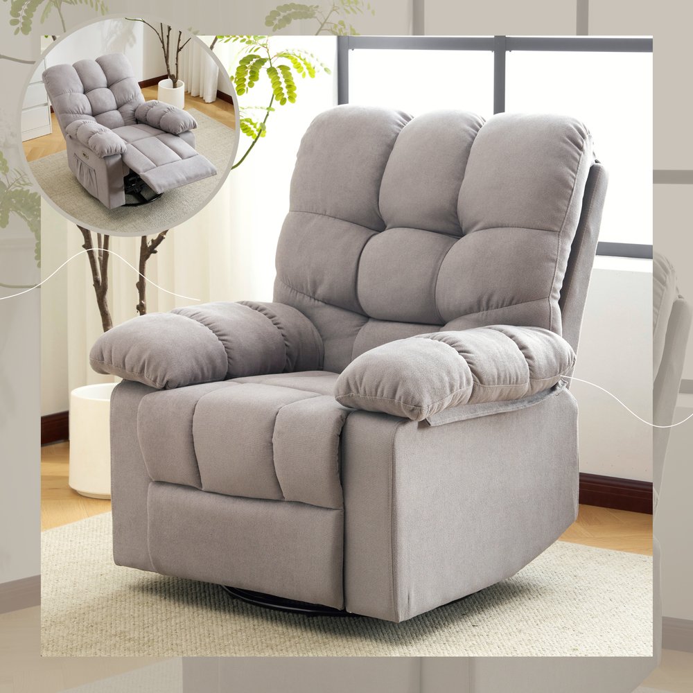 電動1人掛けソファー リクライニングチェア ゲーミングチェア リクライニングソファ 電動ソファ 270度回転式 背もたれ調節110-165度 座り心地いい 柔軟度よい