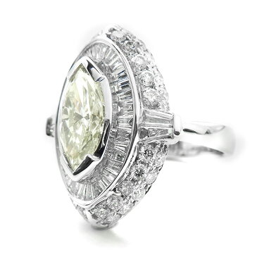 ダイヤモンド リング 2.065ct SI2-K-マーキスブリリアントカット K18WG 18金 ホワイトゴールド 2ct 2カラット マーキス マーキーズ ダイヤモンドリング ダイヤリング ダイアリング ダイアモンド ダイヤモンド 婚約 結婚 ゴージャス 豪華