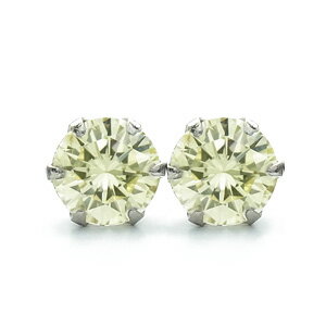 ダイヤモンド ピアス 0.30～0.39ct(Total) K～Lクラス I1～SIクラス ラウンドブリリアントカット プラチナ Pt ソリティア ダイアモンド ダイヤモンドピアス ダイヤピアス スタッド 一粒 イエローダイヤモンド ライトイエロー