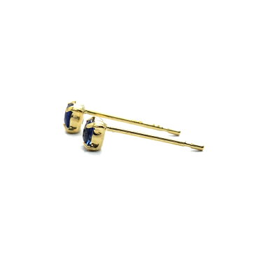 【ご注文後3%OFF】【小型宅配便で送料無料】天然サファイア ピアス 0.18〜0.30ct(Total) ラウンドカット K18 0.2 0.3ct 直径2.8〜3.1mm K18 保証書付サファイア サファイヤ 一粒 ゴールド 18金 6本爪 4本爪 スタッド 楽ギフ_包装 KP2318
