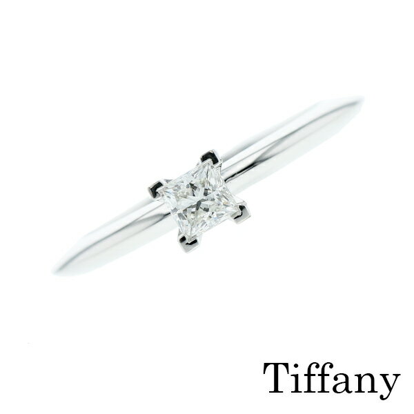 【中古】ティファニー TIFFANY & CO./ソリティア プリンセスカット リング0.23ct I VS1 プラチナ 鑑定書付 ダイヤモンド ダイアモンド ダイヤ ダイア 婚約 結婚 指輪 Pt エンゲージ ファンシーカット