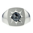 ブラックダイヤモンド 印台 メンズリング 0.898ct ローズカット プラチナ 印台 ブラック ダイヤモンド 0.8ct 0.8カラット Pt ブラックダイヤ...
