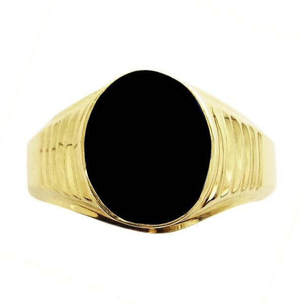 オニキス メンズリング - 18金 オニキス onyx メンズ 男性用 リング 指輪 K18 イエローゴールド ゴールド 印台 カレッジ ゴールドリング 色石