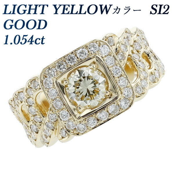 ダイヤモンド 喜平 メンズリング 1.054ct LIGHT YELLOW SI2 GOOD 18金 1カラット 1ct イエローゴールド K18YG ゴールド ダイアモンド ダイア ダイヤ ダイヤリング diamond 指輪 メンズ 喜平リング 印台 ゴージャス 大粒のサムネイル