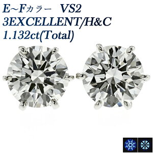 ダイヤモンド ピアス 1.041ct(Total) VS1-F-3EXCELLENT/H&C プラチナ Pt Pt900 一粒 1カラット 1ct エクセレント ハート キューピッド ダイアモンド ダイアピアス ダイア ダイヤモンドピアス diamond ダイヤピアス ダイヤ ピアス スタッド