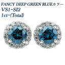 ブルーダイヤモンド ピアス 1ct～(Total) SI1～SI2-FANCY DEEP GREEN BLUE-ラウンドブリリアントカット プラチナ ダイヤモンドピアス 1ct 1ct BLUE ブルーダイヤ Pt900 ダイアモンドピアス ダイアモンド ダイヤピアス ダイヤ 取り巻き