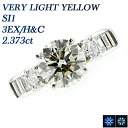 _Ch O 2.373ct VERY LIGHT YELLOW SI1 3EX H&C v`i 2ct 2Jbg _ChO _CO w ring Pt900 Pt n[g L[sbh fUCO w EXCELLENT