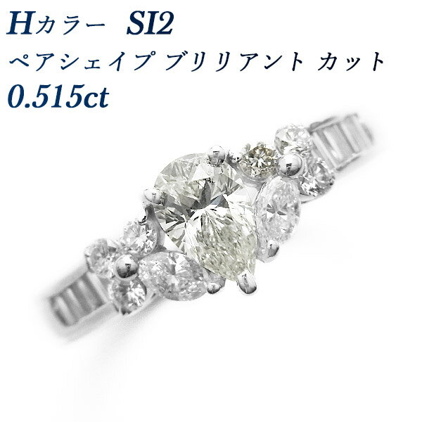 ダイヤモンド リング 0.515ct H SI2 ペアシェイプブリリアントカット プラチナ 1.109ct 1.0ct 1カラット ペアシェイプ ペアシェープ ブリリアント カット Pt Pt900 婚約指輪 ダイヤリング ダイヤモンドリング シンプル