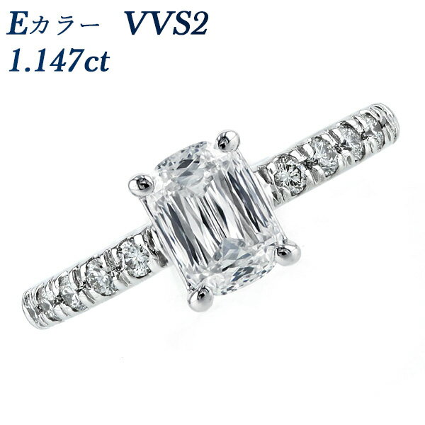 ダイヤモンド リング 1.147ct E VVS2 クッションモディファイドブリリアントカット プラチナ 1ct 1カラット ダイヤモンドリング ダイヤリング ダイヤ ダイアモンド ダイア ダイアリング Pt950 Pt 大粒 ラグジュアリー ファンシーカット