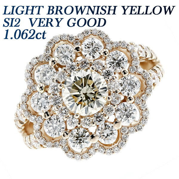   1.062ct LIGHT BROWNISH YELLOW SI2 VERY GOOD K18PG 1ct 1å ɥ   ring K18 ԥ󥯥  ǥ 饰奢꡼ 