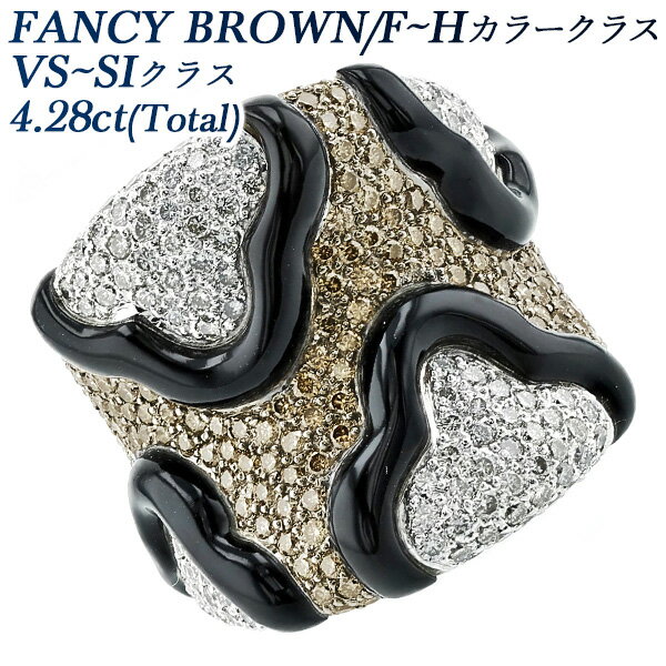 &˥  4.28ct(Total) FANCY BROWN/FH顼 VSSI饹 K18WG ̽ 4å 4ct ɥ  18 K18 WG ۥ磻ȥ  ѥ 饰奢꡼