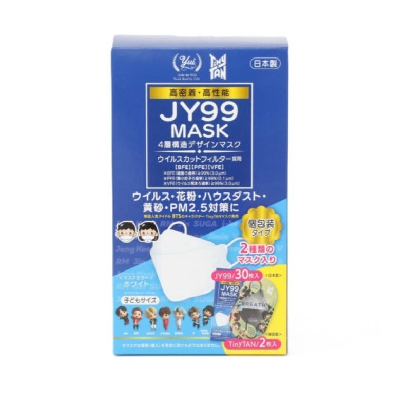 legami / JY-99 4층 입체 마스크 + TinyTan 콜라보 아이용 / 화이트 + 그레이 / 30장 + 2장