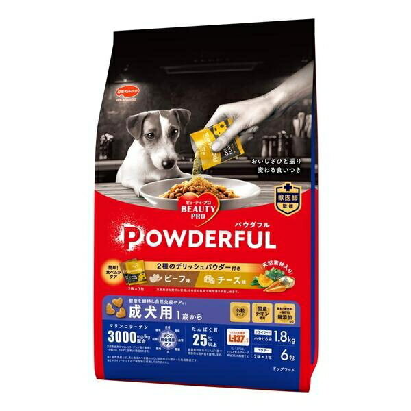 樂天商城 - 日本ペットフード / ビューティープロ ドッグ パウダフル 成犬 ビーフ味・チーズ味パウダー付 / 1.8kg