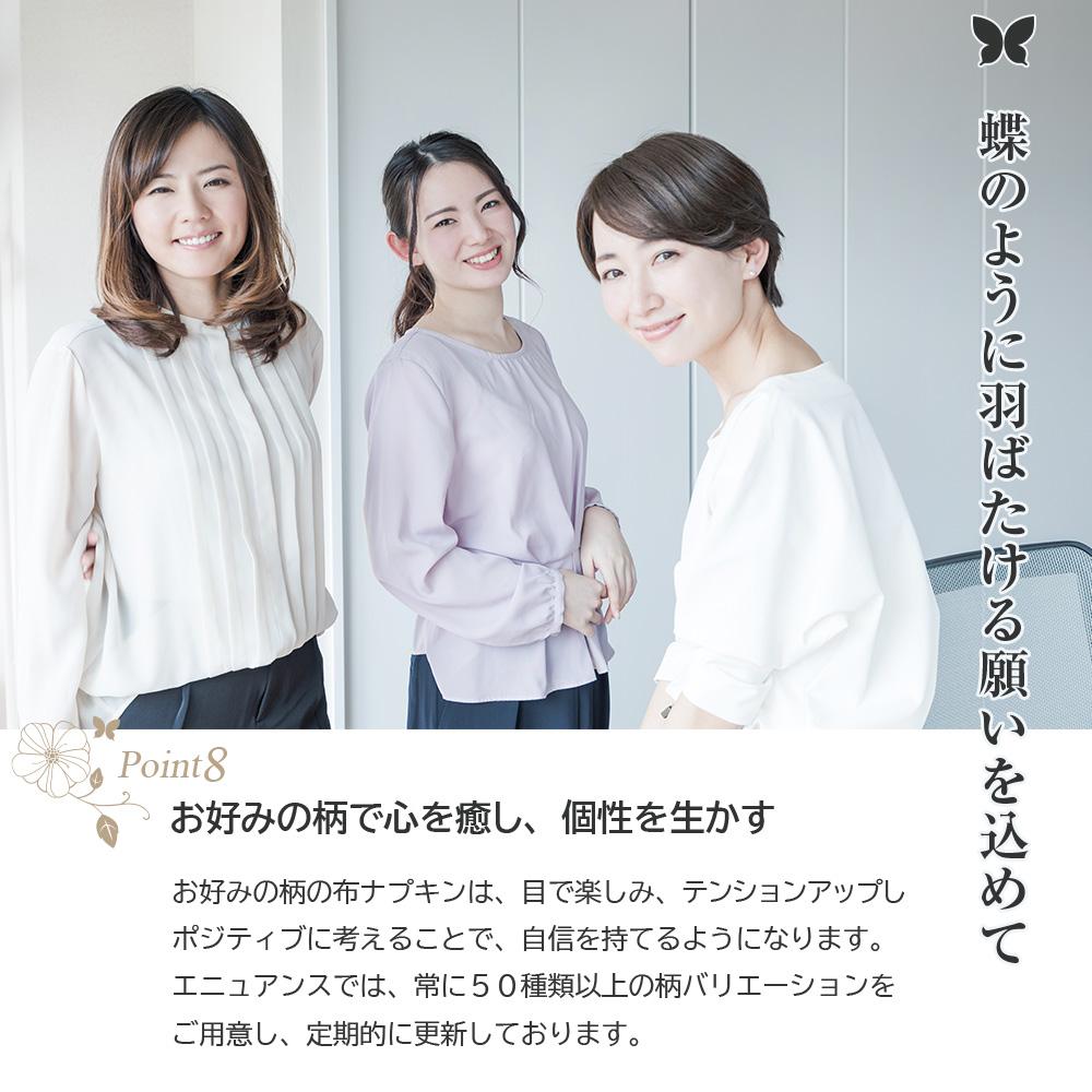 布ナプキンおりもの用5枚セットオーガニックコットン布ライナーSS・薄手16種類柄AESST-5Pエニュアンス刺繍入りナチュラル