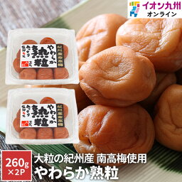 【最大500円OFFクーポン配布中♪4/24 20:00~4/30 9:59】 梅干し やわらか熟粒 260g 2点 セット梅 紀州産 南高梅 塩分 5% 大粒 梅干 イオン九州