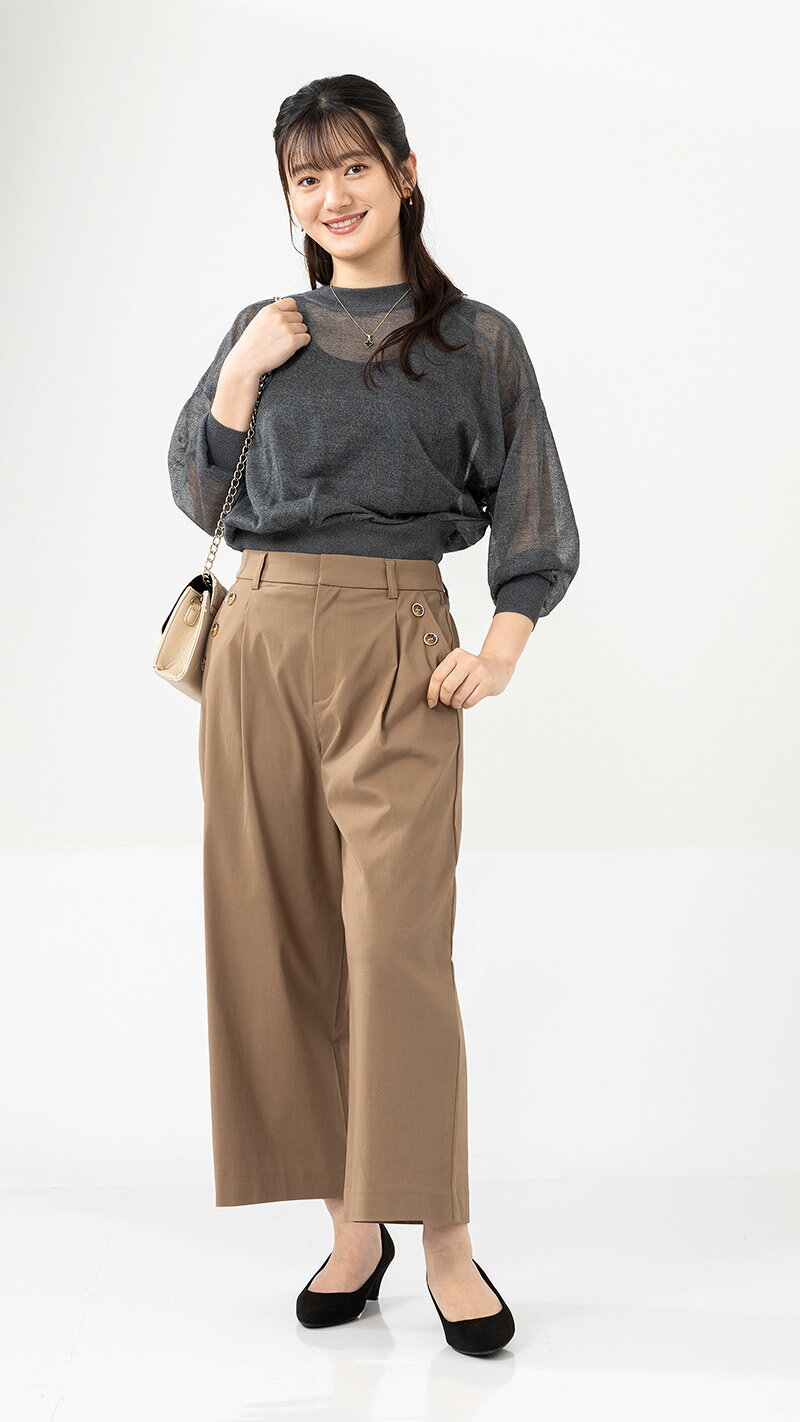 UrbanSmart エレストボタン使いワイドクロップド ブラック LL