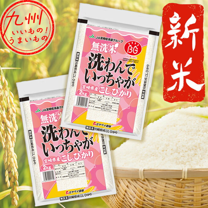 【令和5年産】　新米　無洗米　宮崎県産こしひかり　洗わんでいっちゃが　小分けセット　...