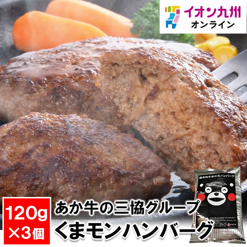 あか牛の三協グループ くまモンハンバーグ120g×3個セット