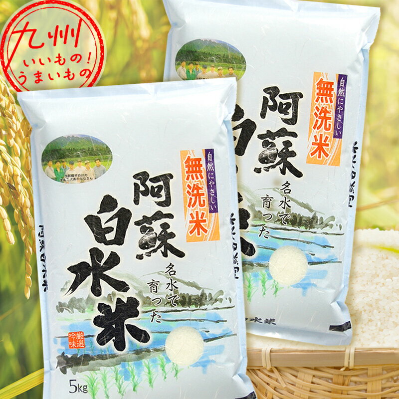 【最大500円OFFクーポン配布中♪5/9 20:00~5/16 9:59】 令和5年産 熊本県産 無洗米 熊本産阿蘇白水米 10kg（5kg×2袋） 単一原料米 米 精米 白米 お米 こめ 熊本 熊本の米 産地直送 送料無料