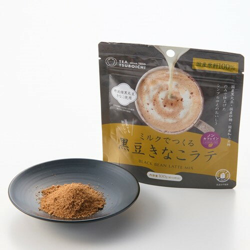 つぼ市製茶本舗 ミルクでつくる黒豆きなこラテ 100g 乳成分不使用 黒大豆 和三盆糖のサムネイル