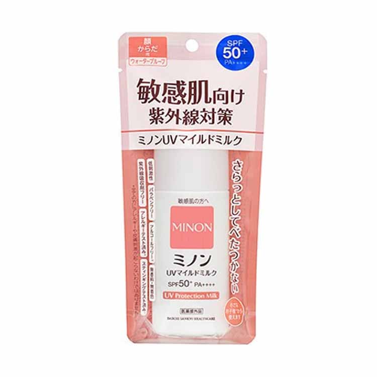 [BEAUTY]●製薬会社が皮膚科学に基づき開発した日焼け止めSPF50＋　PA++++ / 顔・からだ用 / ウォータープルーフ　/ 小さなお子様から使えます / 化粧下地としても / さらっとしてべたつかないミルク【肌を守りながら肌あれを防ぐ独自処方】●3種のバリア機能サポート成分・SPL（Self Protection Lipid）・アミノ酸系セラミド類似成分・バイオグリコーゲン●肌あれを防ぐ・グりチルリチン酸2K（有効成分）【やさしさを考えたこだわり処方】●紫外線吸収剤フリー●パラベンフリー・アルコールフリー●無香料・無着色●アレルギーテスト済み●スティンギングテスト済み（全ての方にアレルギーや皮膚刺激が起こらないわけではありません） 成分＜有効成分＞グリチルリチン酸2K＜その他の成分＞デカメチルシクロペンタシロキサン、低温焼成酸化亜鉛、パルミチン酸2-エチルヘキシル、微粒子化チタン、1.3-ブチレングリコール、メチルシロキサン網状重合体、リンゴ酸ジイソステアリル、グリセリルグルコシド液、メチルポリシロキサン、ポリヒドロキシステアリン酸、オクテニルコハク酸トウモロコシデンプンエステルアルミニウム、ポリオキシエチレン・メチルポリシロキサン共重合体、メチルハイドロジェンポリシロキサン、セスキイソステアリン酸ソルビタン、水酸化アルミニウム、架橋型メチルポリシロキサン、ラウロイルグルタミン酸ジ（コレステリル・ベヘニル・オクチルドデシル）、フェノキシエタノール、セスキオレイン酸ソルビタン、含水ケイ酸、グリコーゲン、コレステロール メーカー第一三共ヘルスケア 規格80mL