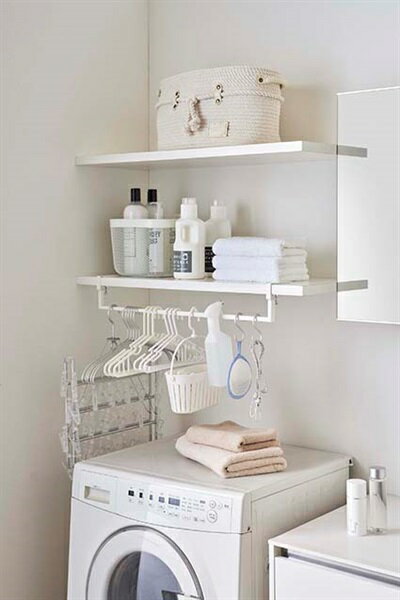 伸縮収納 山崎実業　伸縮棚下収納ハンガー プレート　ホワイト　スペース有効活用　伸縮収納ハンガー ..